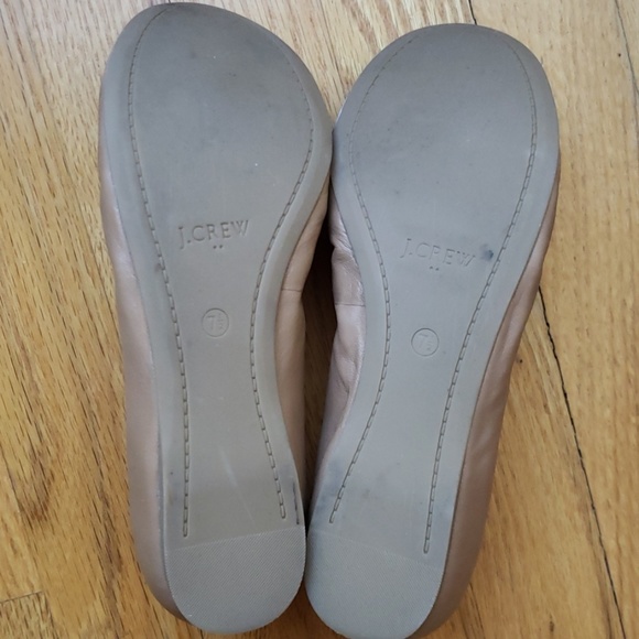 J. Crew stretchy real leather tan flats size 7.5 - Picture 4 of 4